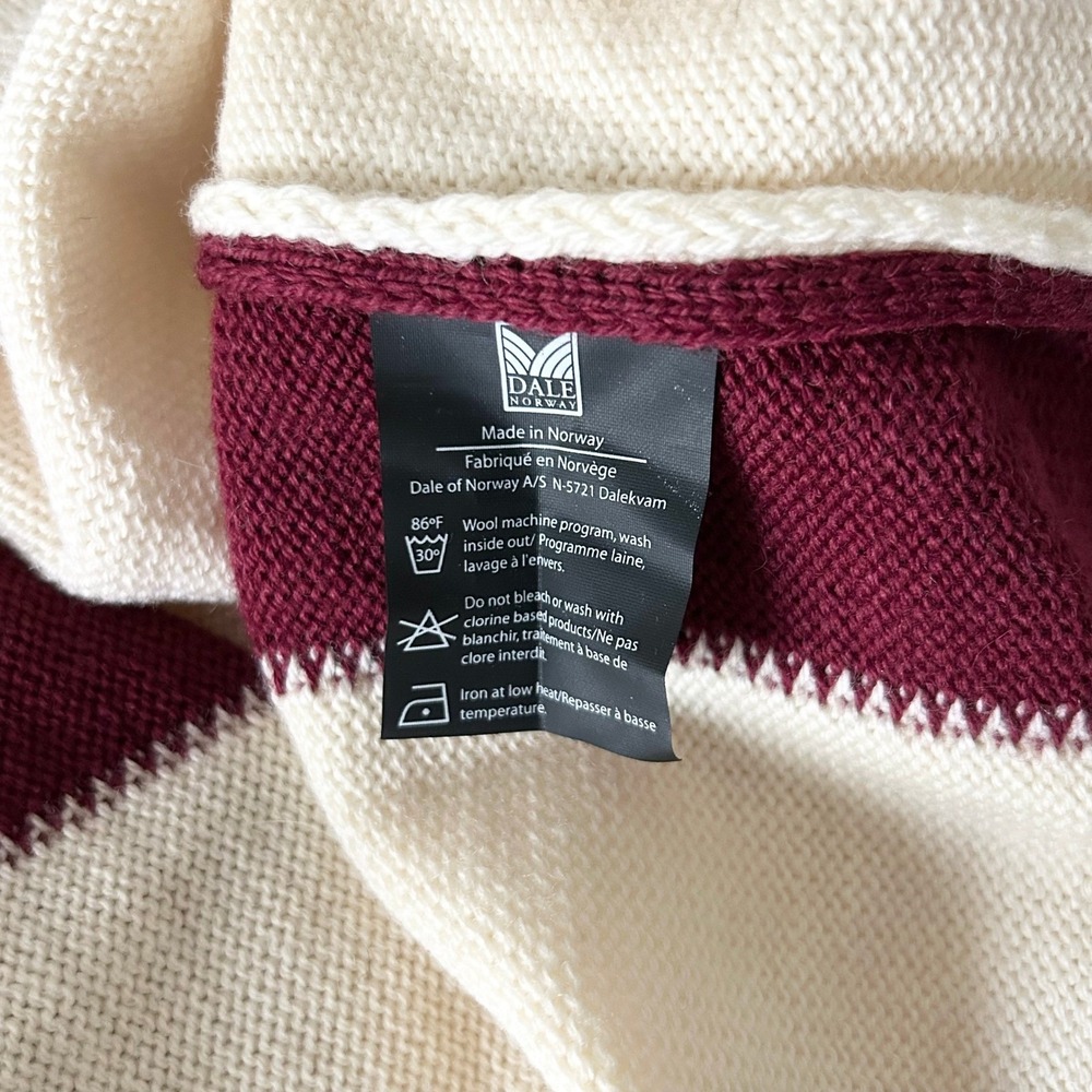 Dale of Norway Womens Merino Wool Quarter Zip Nordic Snowflake Sweater Cream Med - Picture 9 of 10